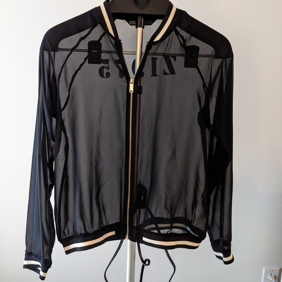 Sheer varsity jacket, zip up - Picture 1 of 3